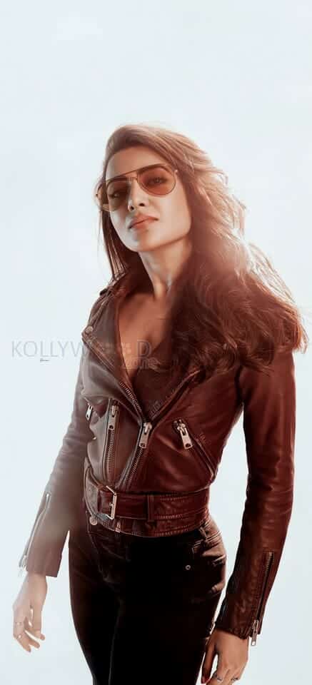 Samantha in a Leather Jacket and Sunglass Photo 01
