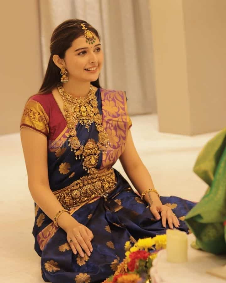 Beautiful Vedvika in a Traditional Silk Saree Photos 02