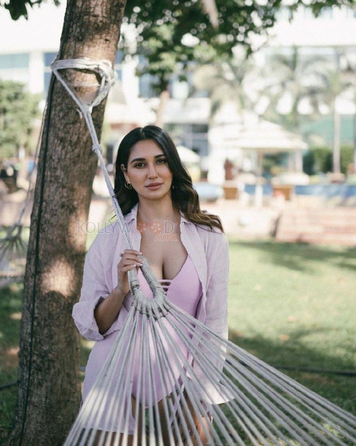 Sexy Nikita Dutta in a Pink Swimsuit Picture 01