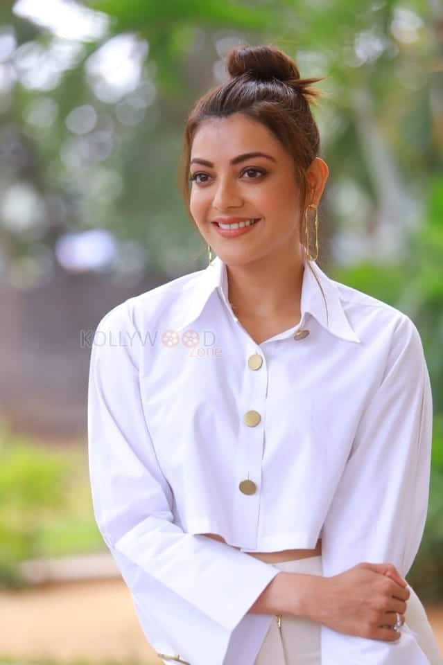 Kajal Aggarwal in a White Top and Pant Picture 01