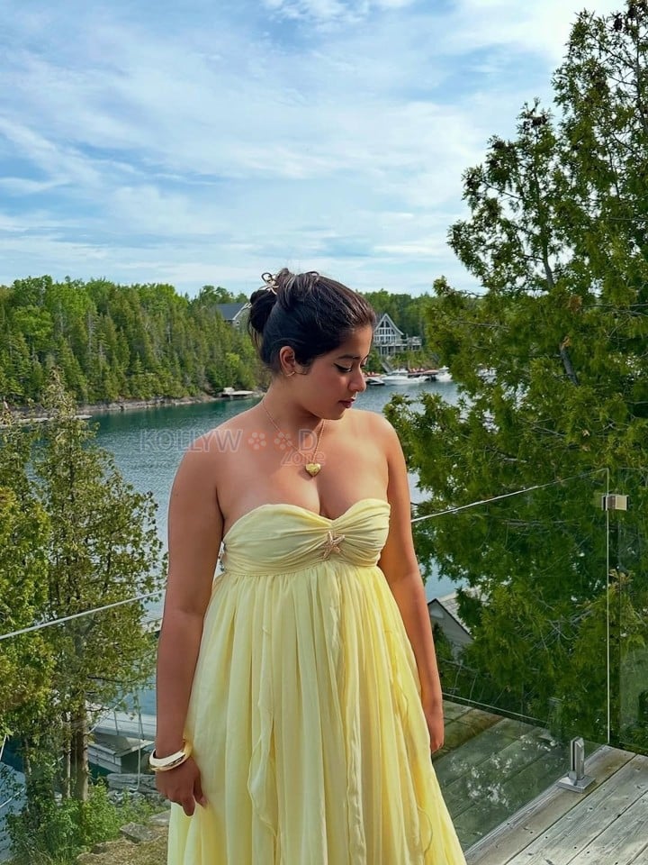 Chubby Beauty Nikita Sharma in a Pistachio Green Bodice Maxi Dress Photos 02