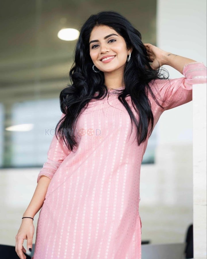 Actress Megha Shetty in a Striped Kurta Photos 03