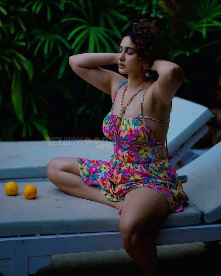 Poolside Megha Shukla in a Backless Side Boob Mini Dress Photos 01