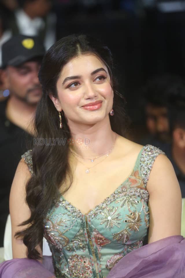 Actress Bhagyashri Borse at Andhra King Taluka Trailer Launch Pictures 01