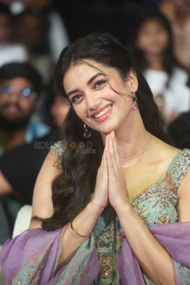 Actress Bhagyashri Borse at Andhra King Taluka Trailer Launch Pictures 12