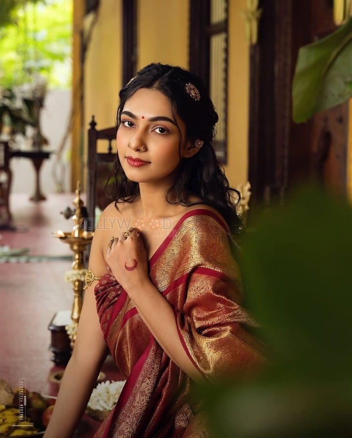 Beautiful Akshatha Das in a Traditional Silk Saree with an Off Shoulder Blouse Photos 05