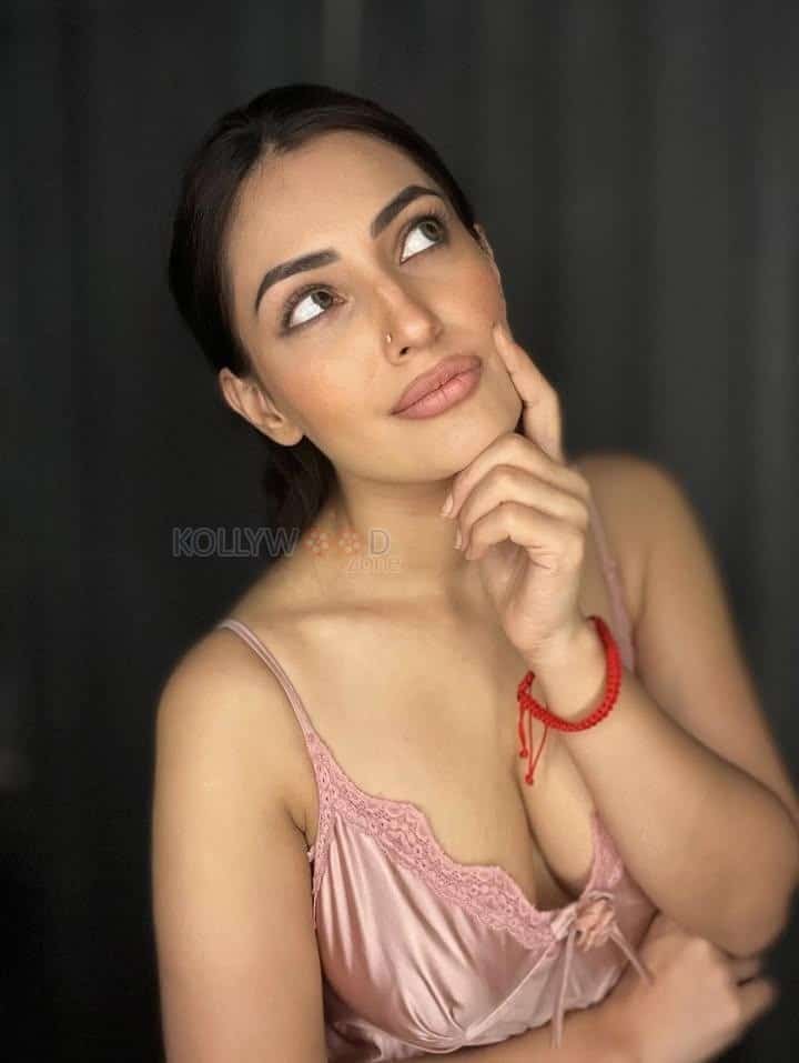 Hot Shivangi Verma in a Pink Satin Night Dress Pictures 01