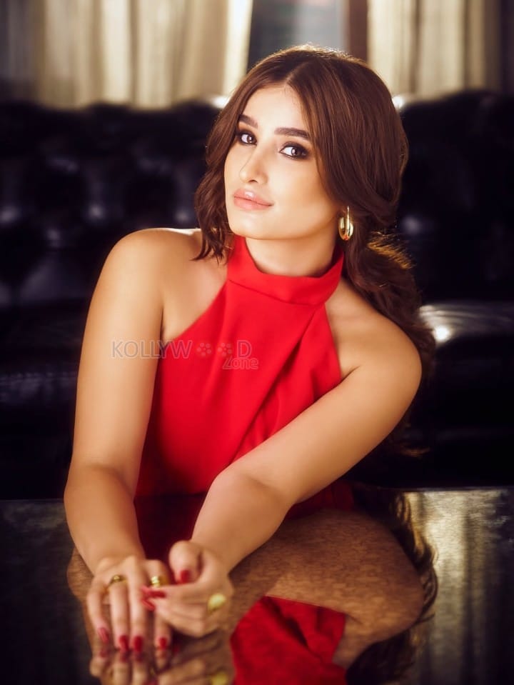 Ravishing Rasha Thadani in a Red Cutout Halter Neck Jumpsuit Photos 02