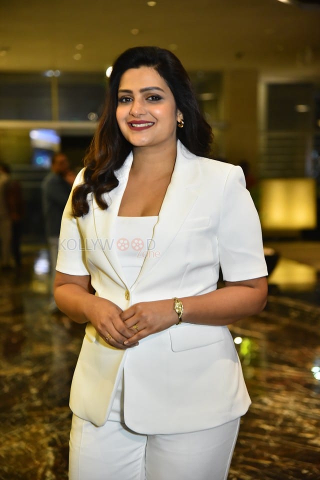 Actress Divya Pillai at Bhairavam Movie Pre Release Event Photos 29
