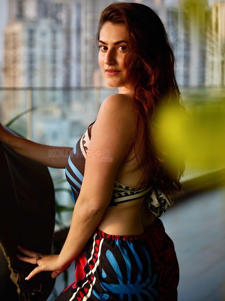 Bold Shivaleeka Oberoi in a Black and Blue Halter Neck Top with a Vibrant Floral Skirt Photos 01