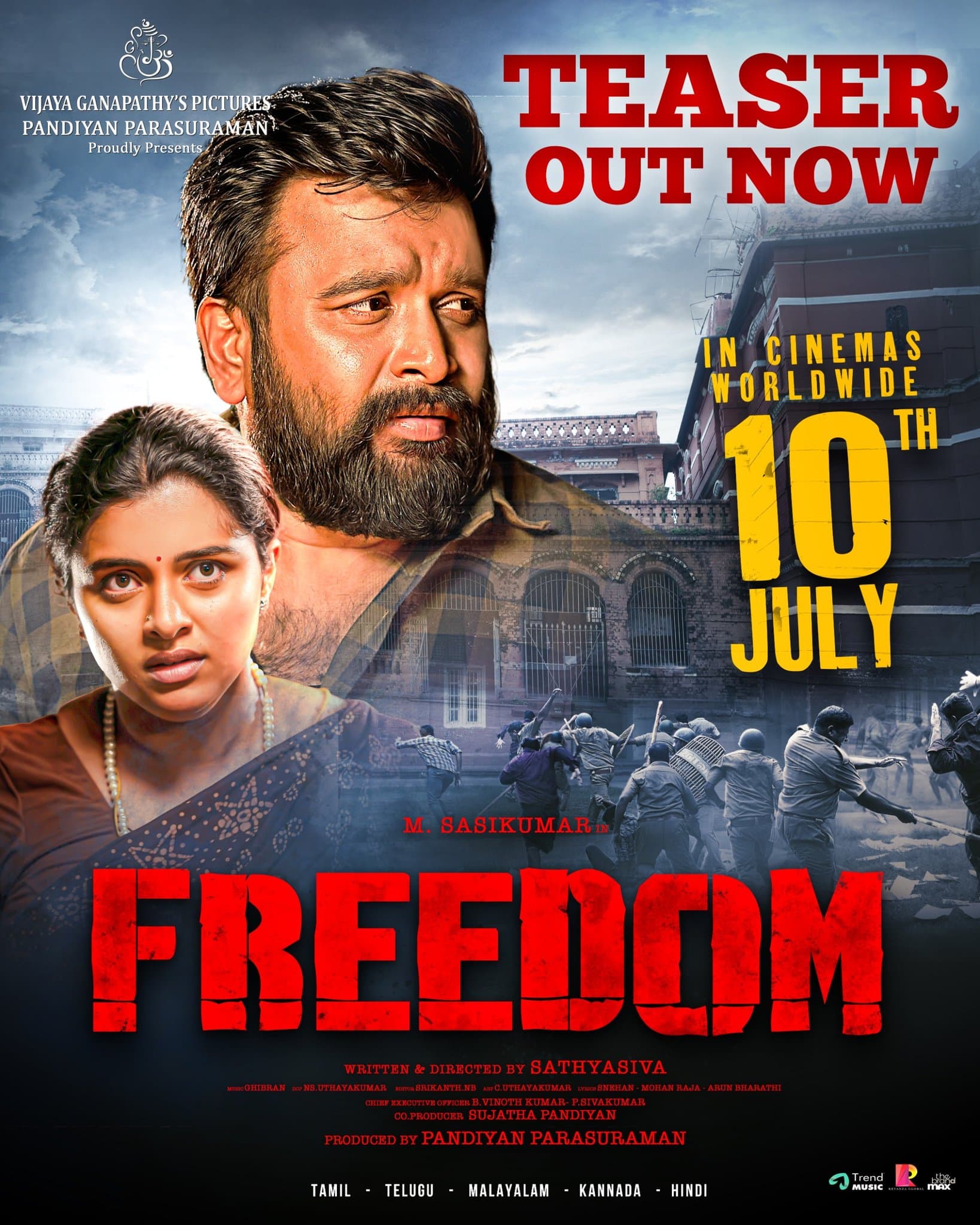 Sasikumar’s Freedom Teaser: An Innocent Man’s Fight Against A Brutal System!