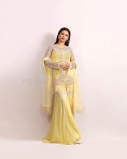 Beautiful Avneet Kaur in a Lemon Yellow Dress Photos 02