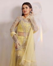 Beautiful Avneet Kaur in a Lemon Yellow Ghahara Set Photos 02