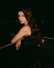 Chic Avneet Kaur in a Black Strapless Floral Lace Tube Top with a High Waisted Bottoms Photos 01