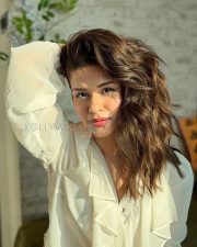 Elegant Actress Avneet Kaur in a White Ruffled Jabot Blouse and Dark Pants Photos 01 Elegant Actress Avneet Kaur in a White Ruffled Jabot Blouse and Dark Pants Photos 01