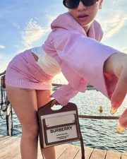 Glam Avneet Kaur in a Pink Cropped Blazer with Mini Skirt Pictures 01