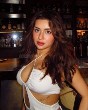Glam Hot Avneet Kaur in a Short White Cutout Dress Photos 06
