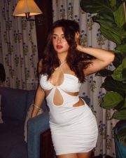 Glam Hot Avneet Kaur in a Short White Cutout Dress Photos 07