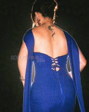 Glamorous Actress Avneet Kaur in a Royal Blue Strapless Sequin Bustier Gown Photos 03