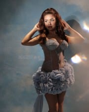 Sexy Avneet Kaur in a Gray Transparent Deep Neck Mini Dress with a Long Robe Pictures 03