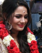Actress Aishwarya Dutta At A Movie Pooja Pictures