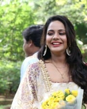 Actress Aishwarya Dutta At A Movie Pooja Pictures