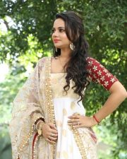 Actress Aishwarya Dutta At A Movie Pooja Pictures