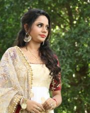 Actress Aishwarya Dutta At A Movie Pooja Pictures