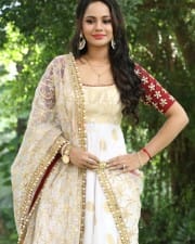Actress Aishwarya Dutta At A Movie Pooja Pictures