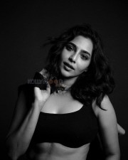 Actress Aishwarya Lekshmi in a Crop Top with Blazer Pant Black and White Photos 04