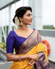 Actress Aishwarya Lekshmi in a Traditional Silk Saree Photos 02