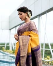 Actress Aishwarya Lekshmi in a Traditional Silk Saree Photos 04