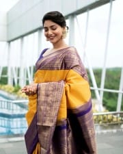 Actress Aishwarya Lekshmi in a Traditional Silk Saree Photos 05