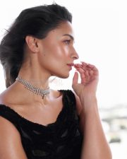 Actress Alia Bhatt in a Black Lace Sleeveless Gown Pictures 01