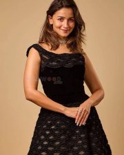 Actress Alia Bhatt in a Vintage Black Midi Length Cocktail Gown Photos 04