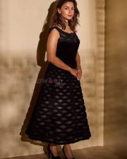 Actress Alia Bhatt in a Vintage Black Midi Length Cocktail Gown Photos 06