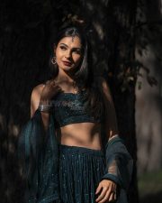 Actress Andrea Jeremiah in an Electric Blue Lehenga at Paris Photos 01