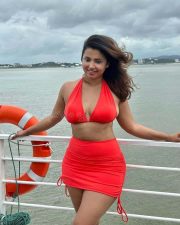 Actress Anicka Vikhraman Holiday Red Bikini Photos 03