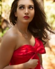Actress Catherine Tresa Sexy Red Dress Photoshoot Pictures