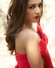 Actress Catherine Tresa Sexy Red Dress Photoshoot Pictures