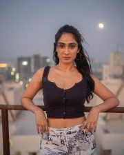 Actress Deepti Sati in a Black Buttoned Short Top Pictures 01