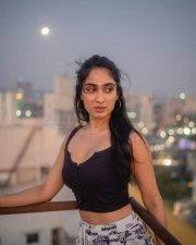 Actress Deepti Sati in a Black Buttoned Short Top Pictures 02