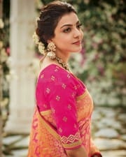 Actress Kajal Aggarwal Beautiful Saree Pictures