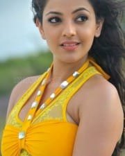 Actress Kajal Aggarwal Yellow Dress Pic