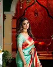 Actress Keerthy Suresh in a Traditional Saree Photoshoot Pictures 03