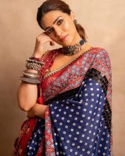 Actress Kriti Sanon in a Red and Blue Saree Photos 04 Actress Kriti Sanon in a Red and Blue Saree Photos 04