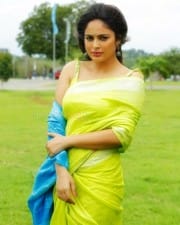 Actress Nandita Swetha Green Saree Photos