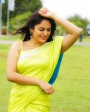 Actress Nandita Swetha Green Saree Photos