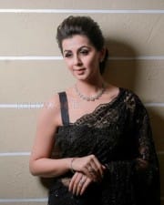 Actress Nikki Galrani Black Saree Photoshoot Pictures