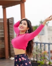 Actress Parvati Nair in a Pink Crop Top Photoshoot Pictures 02